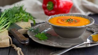 Рецепт Овощной суп-пюре с запеченным сладким перцем