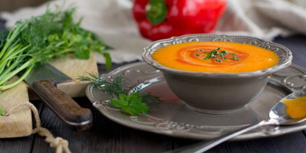 Как приготовить овощной суп-пюре с запеченным сладким перцем