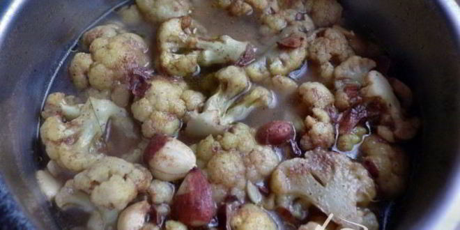 Рецепт пряный суп-пюре с цветной капустой и миндалем