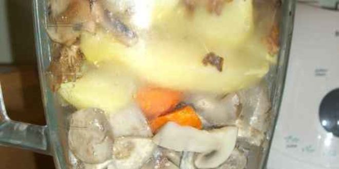 Рецепт суп-пюре грибной с беконом