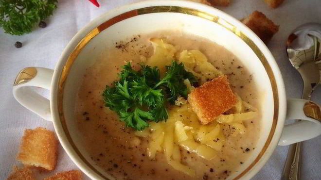 Рецепт Суп-пюре из белой фасоли с баклажанами