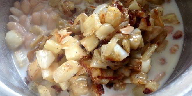 Рецепт суп-пюре из белой фасоли с баклажанами