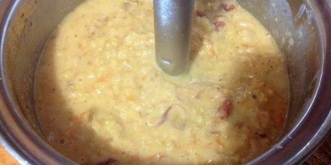 Рецепт суп-пюре из белой фасоли с баклажанами