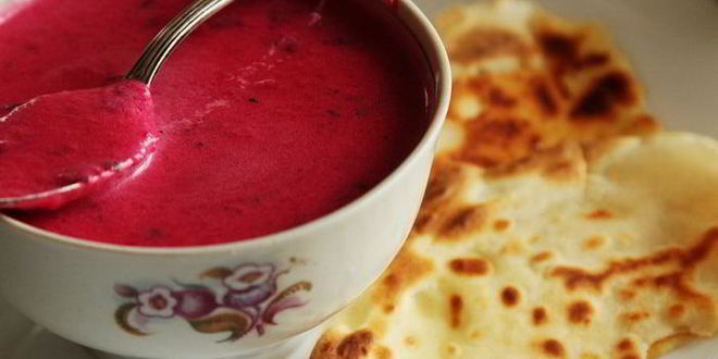 Рецепт суп-пюре из свеклы с яблоками и крем-сыром