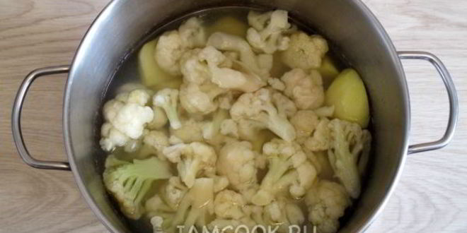 Рецепт суп-пюре из цветной капусты с луком