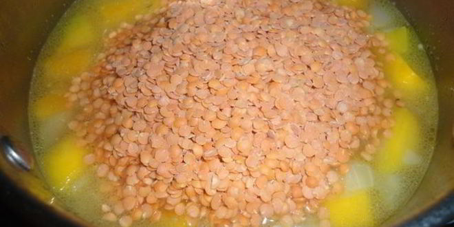 Рецепт суп-пюре из тыквы с чечевицей