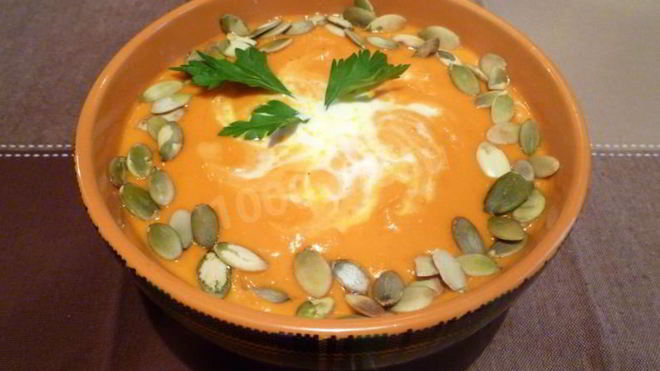 Рецепт Суп пюре из тыквы с сыром