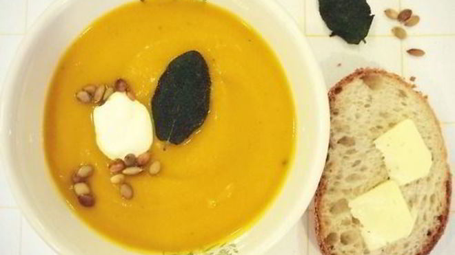 Рецепт Суп пюре из тыквы с яблоком