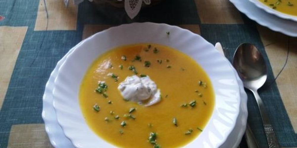 Рецепт суп-пюре из тыквы с имбирем