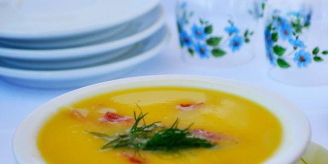 Рецепт суп-пюре овощной с ветчиной