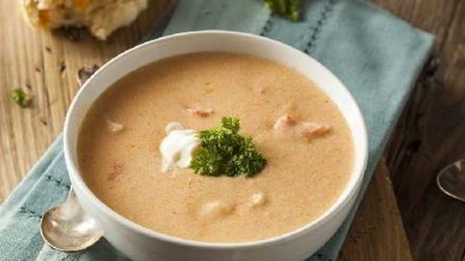 Рецепт Суп-пюре с семгой и зажаркой