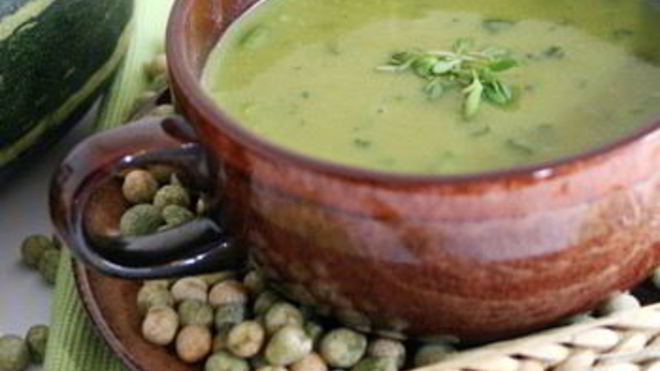Рецепт Суп-пюре с цукини и горошком