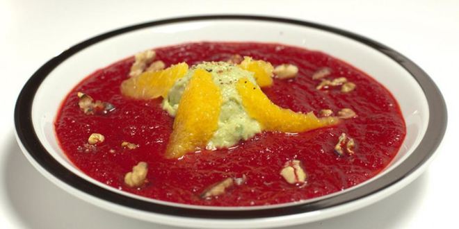 Рецепт свекольный суп-пюре с мороженым из авокадо