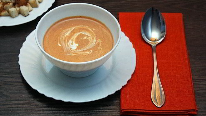 Рецепт Томатный суп-пюре со сливками