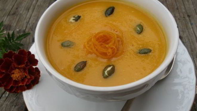 Рецепт Тыквенный суп-пюре с апельсином
