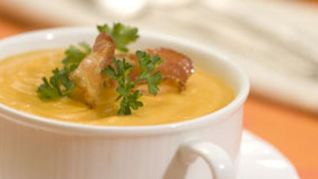 Рецепт Тыквенный суп-пюре с беконом