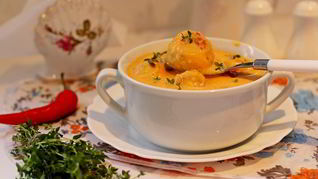 Рецепт Тыквенный суп-пюре с фрикадельками