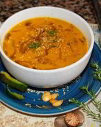 Тыквенный суп-пюре с манго и зеленым чаем