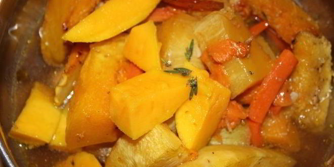 Рецепт тыквенный суп-пюре с манго и зеленым чаем