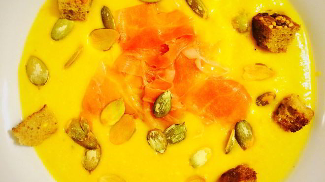 Рецепт Тыквенный суп-пюре с прошутто