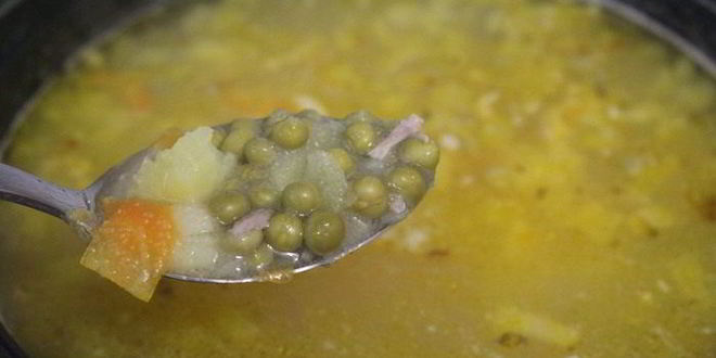 Рецепт суп с манкой и зеленым горошком