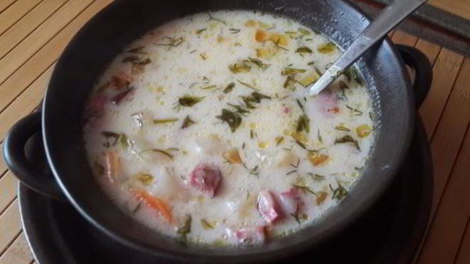 Рецепт Суп с московской колбасой и плавленным сыром