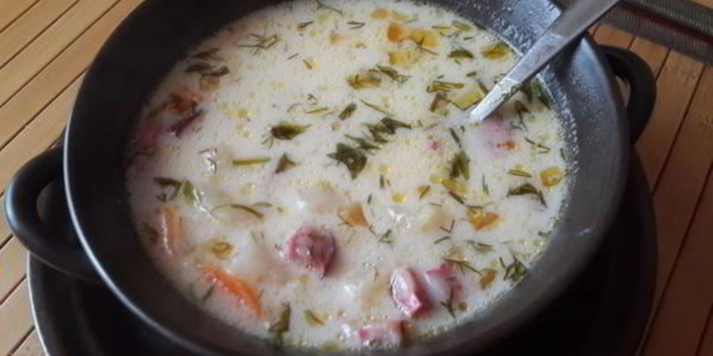 Как приготовить суп с московской колбасой и плавленным сыром