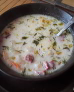 Суп с московской колбасой и плавленным сыром