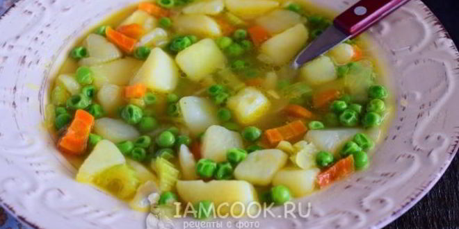 Рецепт супа с замороженныма зеленыма горошкома