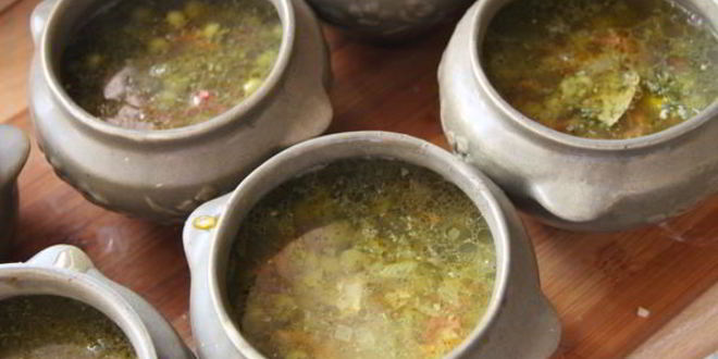 Рецепт суп с зеленым горошком в горшочке