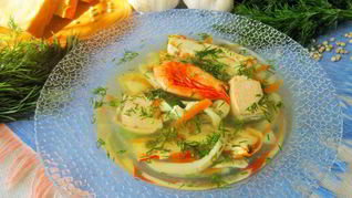 Рецепт Супчик по-сахалински с кальмаром