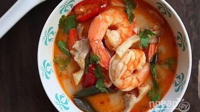 Рецепт Тайский суп Том Ям