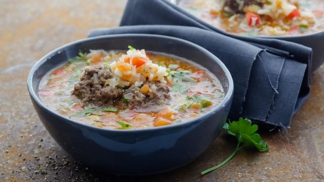 Рецепт Томатный суп с фрикадельками