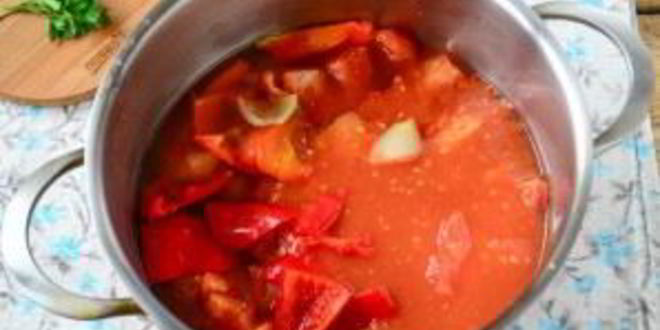 Рецепт томатный суп с перцем и рисом