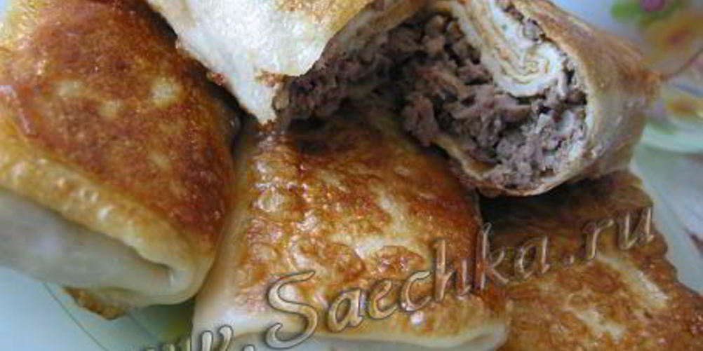Как приготовить блинчики, фаршированные мясом и чесноком