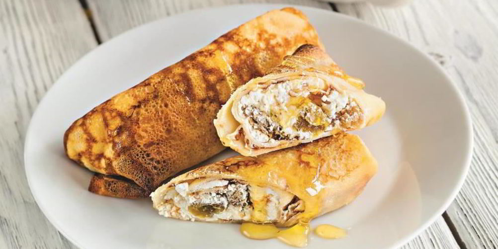 Как приготовить блинчики на топленом молоке, с творогом