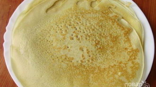 Рецепт Блинчики на воде без яиц