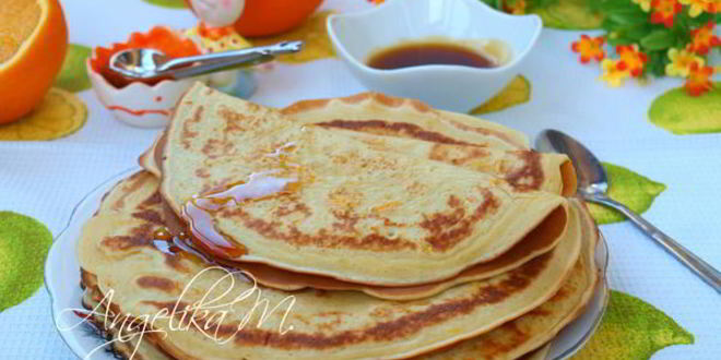 Рецепт блинчики с апельсиновой цедрой на молоке