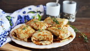 Рецепт Блинчики с грибами