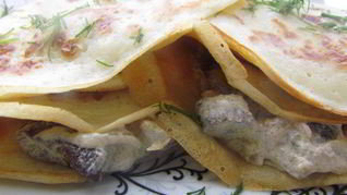 Рецепт Блинчики с грибным соусом
