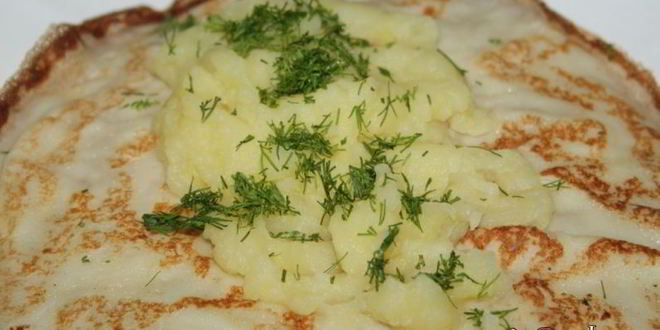 Рецепт блинчики с картофелем и форелью