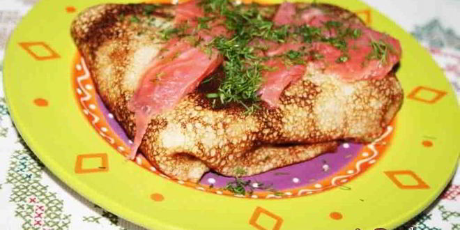 Рецепт блинчики с картофелем и форелью