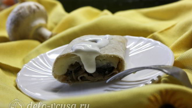 Рецепт Блинчики с картошкой и грибами