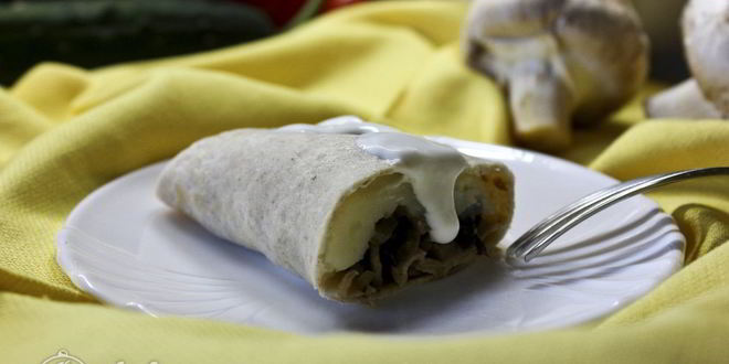 Рецепт блинчики с картошкой и грибами