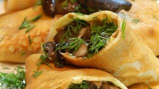 Рецепт Блинчики с лесными грибами