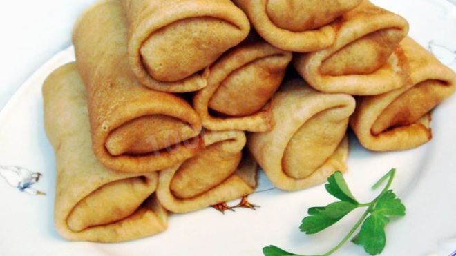 Рецепт Блинчики с мясом, морковью и капустой