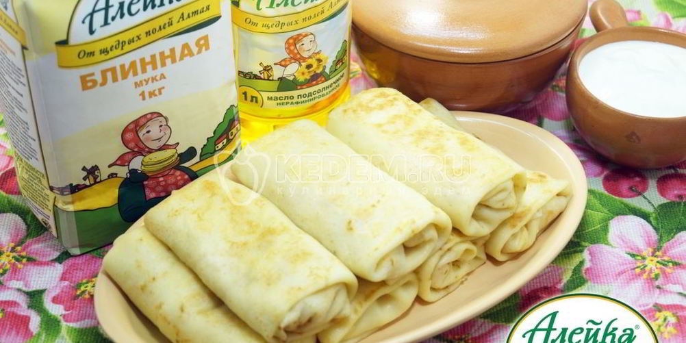 Как приготовить блинчики с ветчиной и сыром