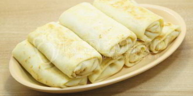 Рецепт блинчики с ветчиной и сыром