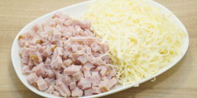 Рецепт блинчики с ветчиной и сыром