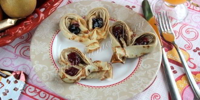 Рецепт блинчики-сердечки